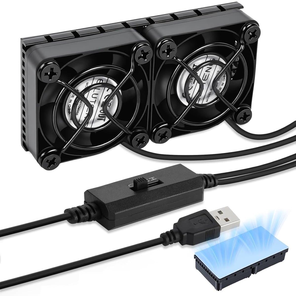 Mini USB Ventilator 40mm met 3 Snelheden - Compacte PC Ventilator voor Laptop, TV Box en Spelconsole met Zwart Metaal Gaas