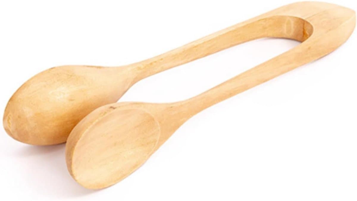 Houten Lepels - Percussie instrument - Muziek maken - Handgemaakt uniek stuk - 25cm - Bruin