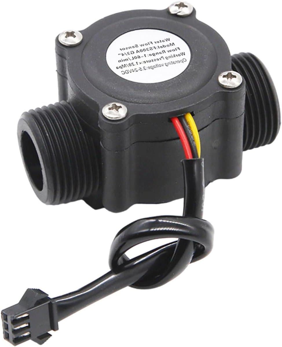 Waterstromen Sensor - Debietmeter Teller - Waterverbruik Monitoren - 3/4 Inch Aansluiting - 2-60L/min - Meerkleurig