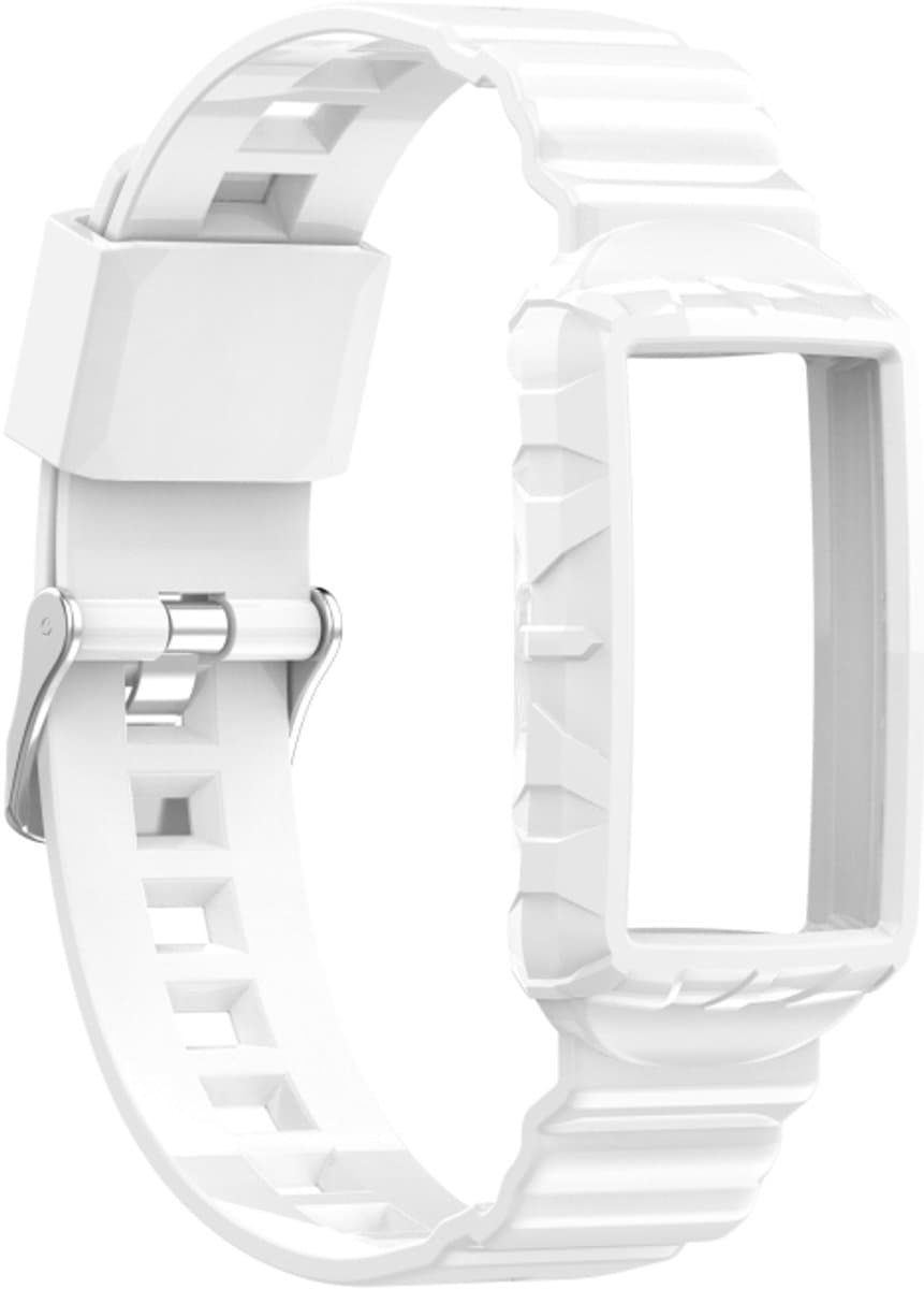 Voor Fitbit Charge 3 SE Silicone One Body Armor horlogeband (wit)