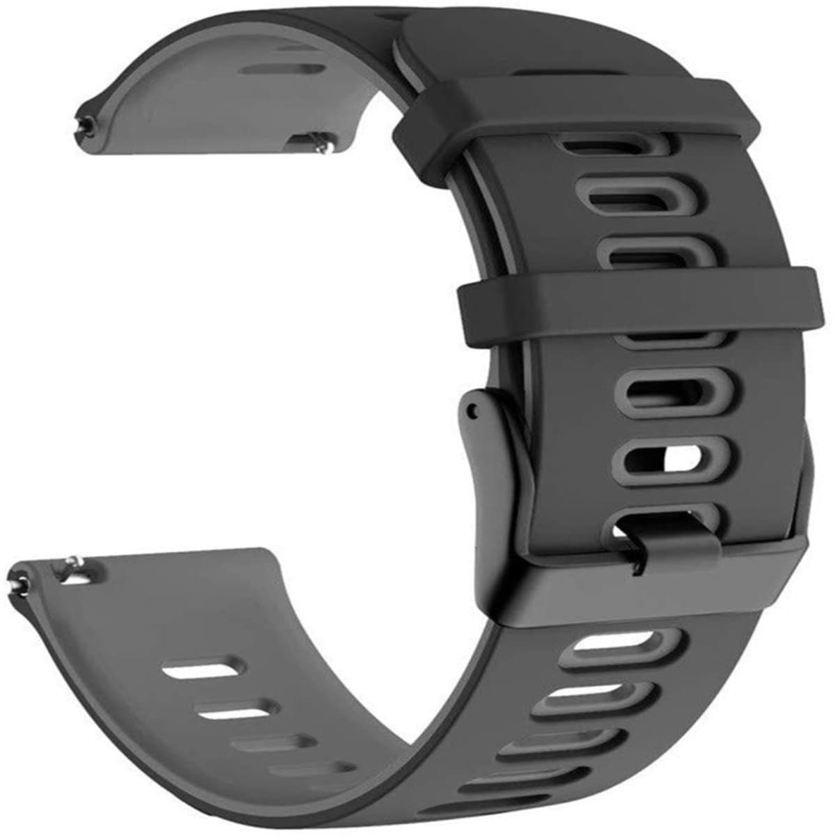Voor Garmin Forerunner 245 tweekleurige siliconen band (zwart + grijs)