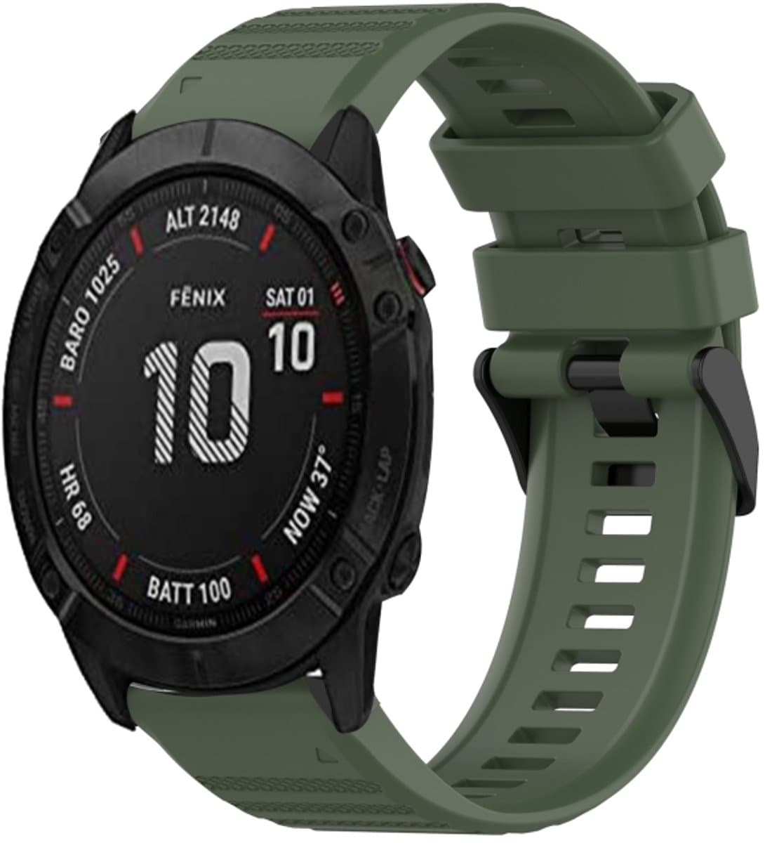 Voor Garmin Fenix 6X26mm Horizontale Textuur Siliconen Horlogeband met Removal Tool (legergroen)