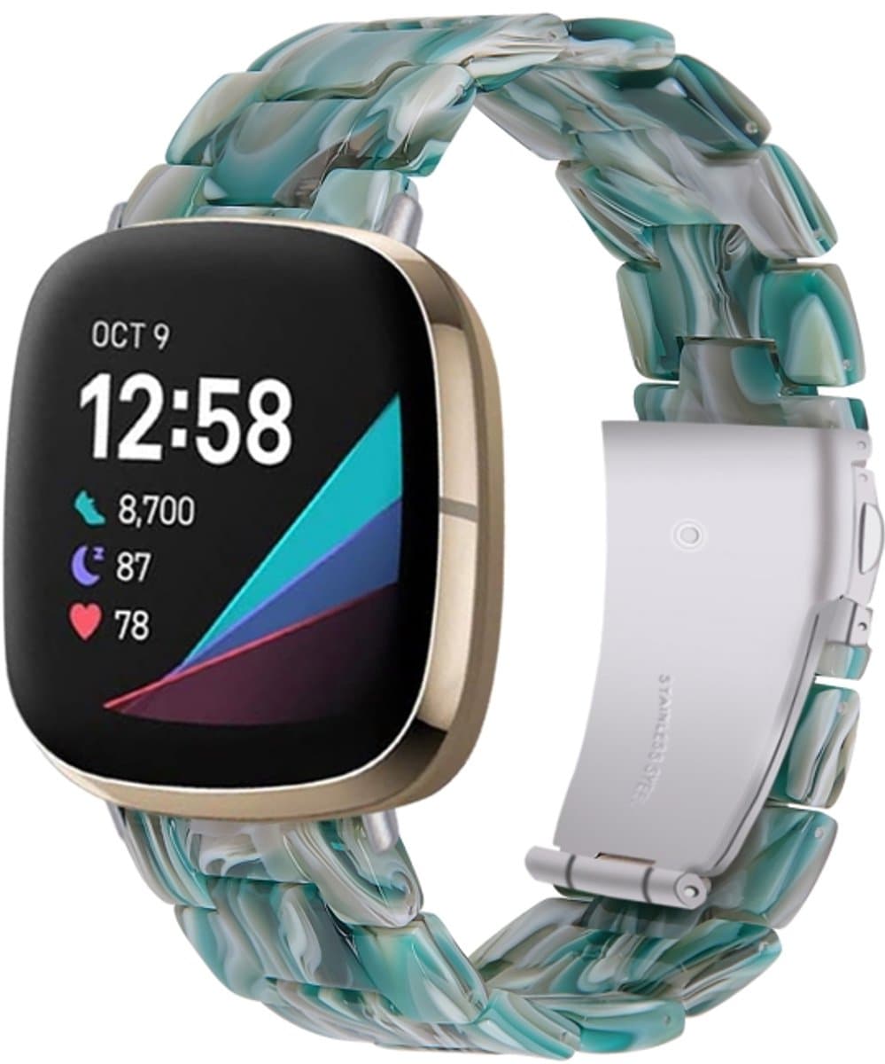 Voor Fitbit Versa 3 / Sense Universal Resin horlogeband (Facebook groen)