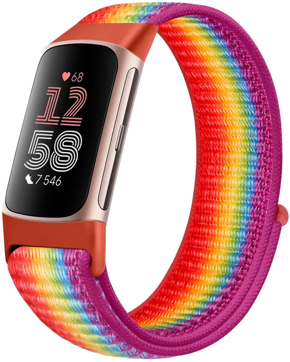 Nylon Armband voor Fitbit Charge 6 en 5 - Sport Loop Vervangband
