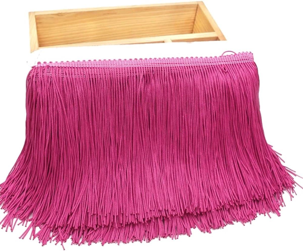 Decoratieve Franjes - Band Versiering - Kleding Versieren - Kreukvrij Polyester - 10 meter - Rood