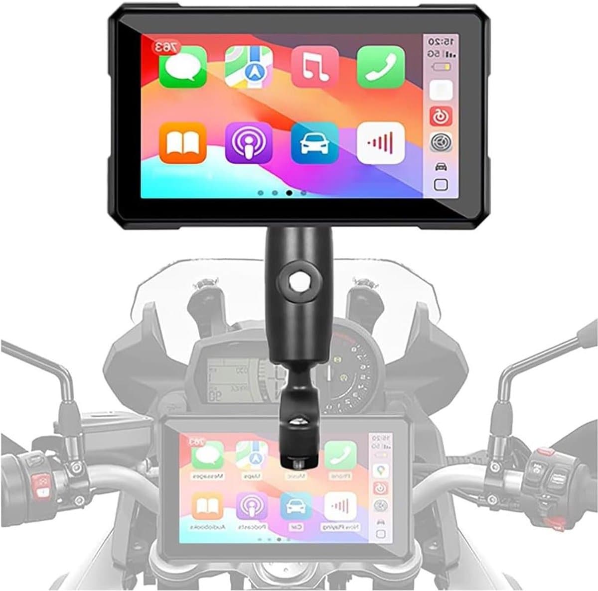 Motor Carplay Scherm voor Honda Forza 750 Forza 750, Draadloze CarPlay en Android Auto, 5 inch Waterdicht Touchscreen, Bluetooth Audio, GPS Navigatie
