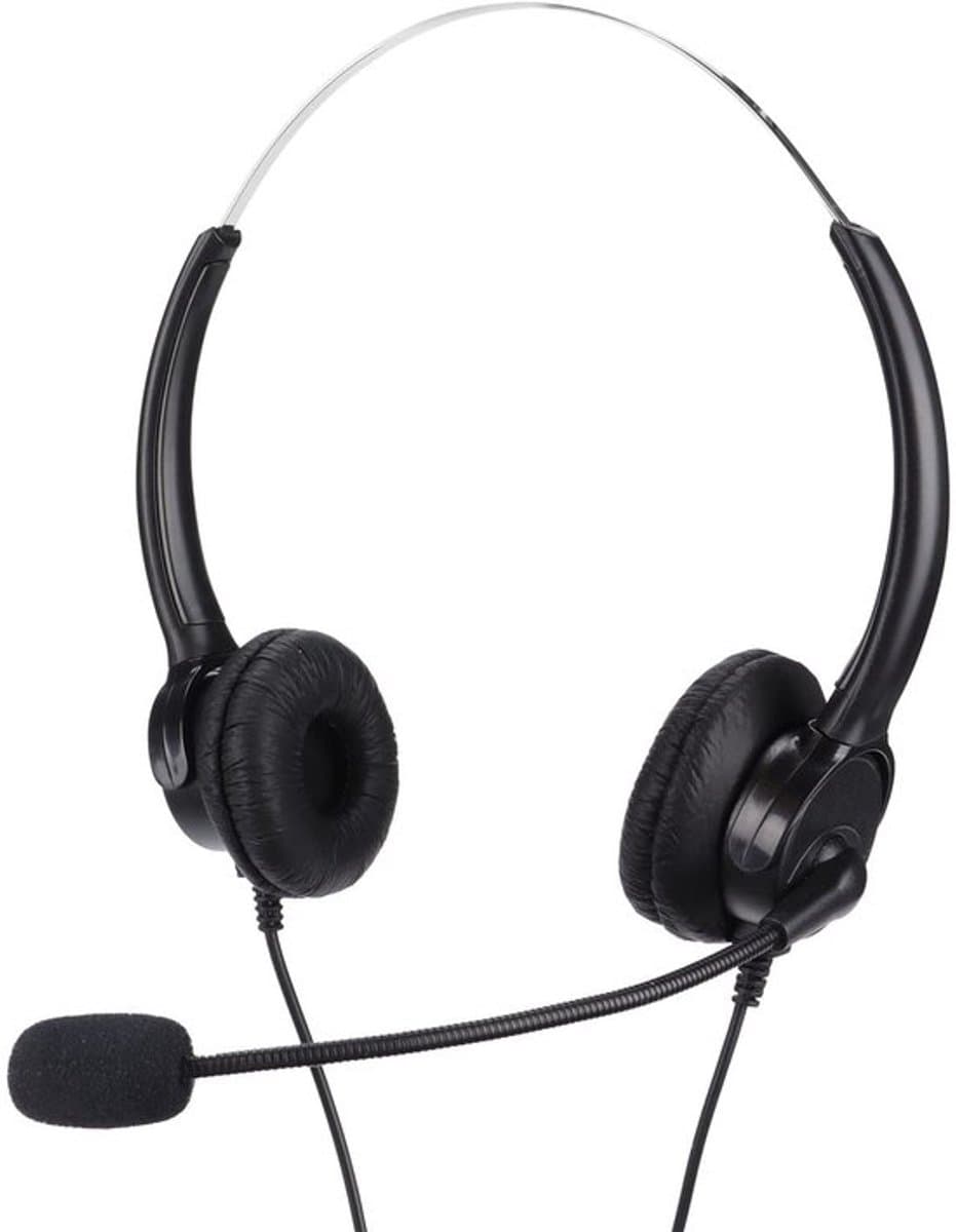 - Bedrade Telefoonheadset - RJ9 Binauraal - Ruisonderdrukking - Flexibel en Verstelbaar - Callcenter - Voor Klantenservice - 330° Microfoon