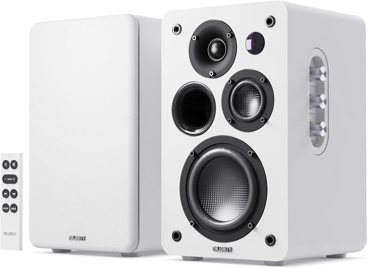 Boekenplank Speakers - Stereo Systeem - Muziek Luisteren - 2.2 Stereosysteem - 17 x 18.2 cm - Wit