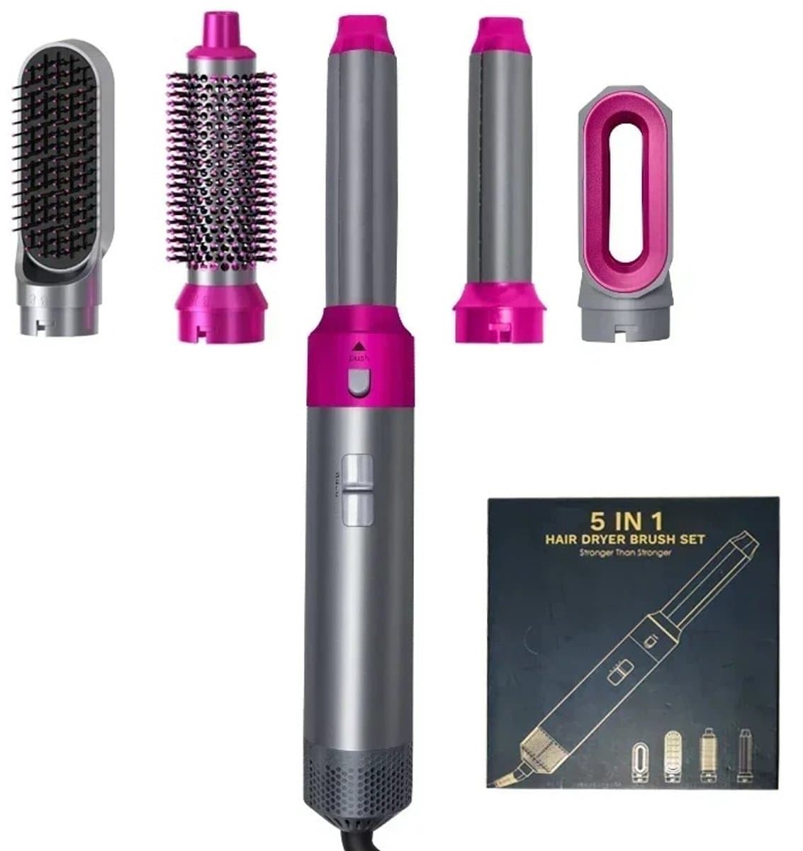Innovastore 5-in-1 föhn - Krultang - Stijltang - Föhn - Haardroogborstel - 1000 W - Drogen en stylen - Roze