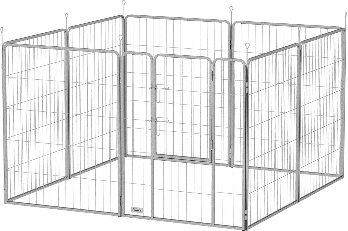 Hondenren - Puppyren - Hondenbench - Staal - Uitbreidbaar - Zilver