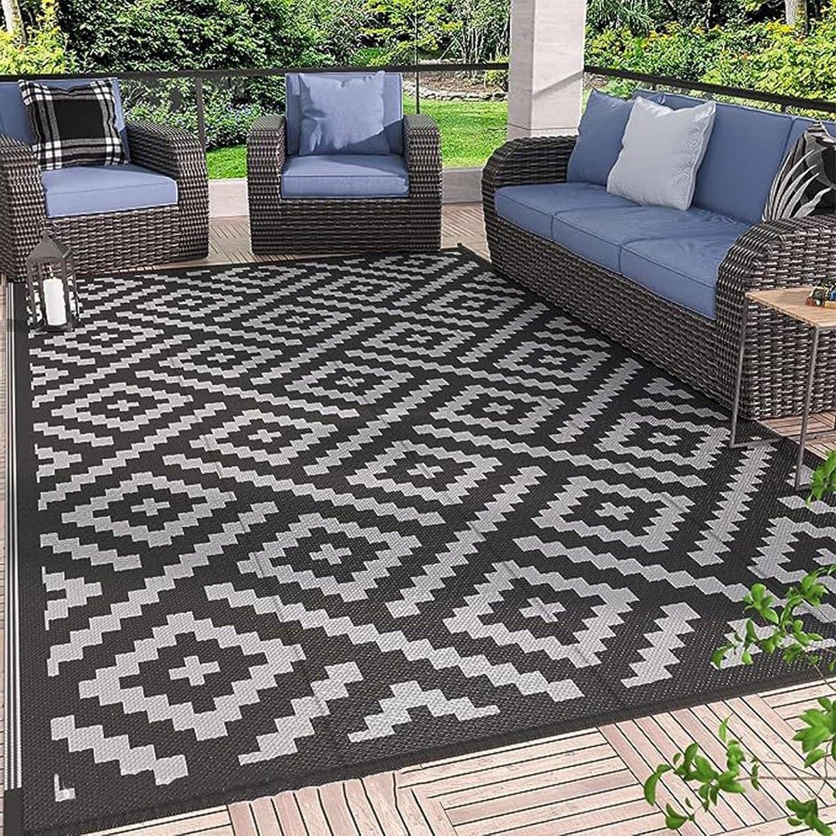Buitentapijt - Terrasmat Tuinmat - Buiten Leven - Waterdicht Antislip - Diverse Maten - Meerkleurig