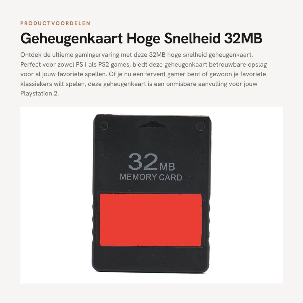 Dailygoods- Geheugenkaart Hoge Snelheid - Geheugenkaart PS2 - Geheugenkaart PS1 - Compatibel met Playstation 2 - ABS Materiaal - Plug-and-play - Gamecard