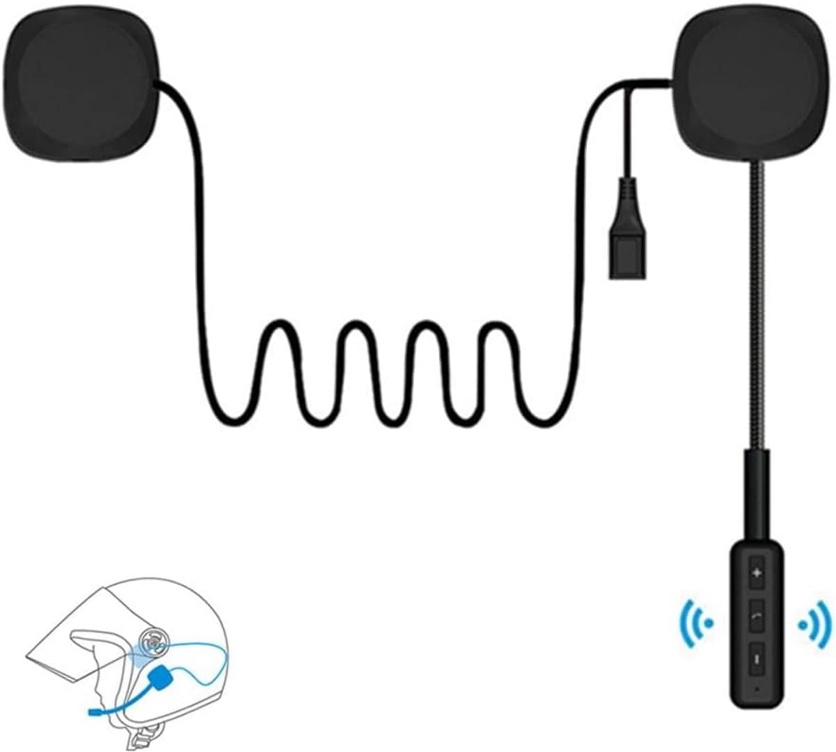 Motorhelm Headset - Bluetooth Oortjes - Veilig Onderweg - Ruis Onderdrukking - 8 Uur Gebruik - Zwart