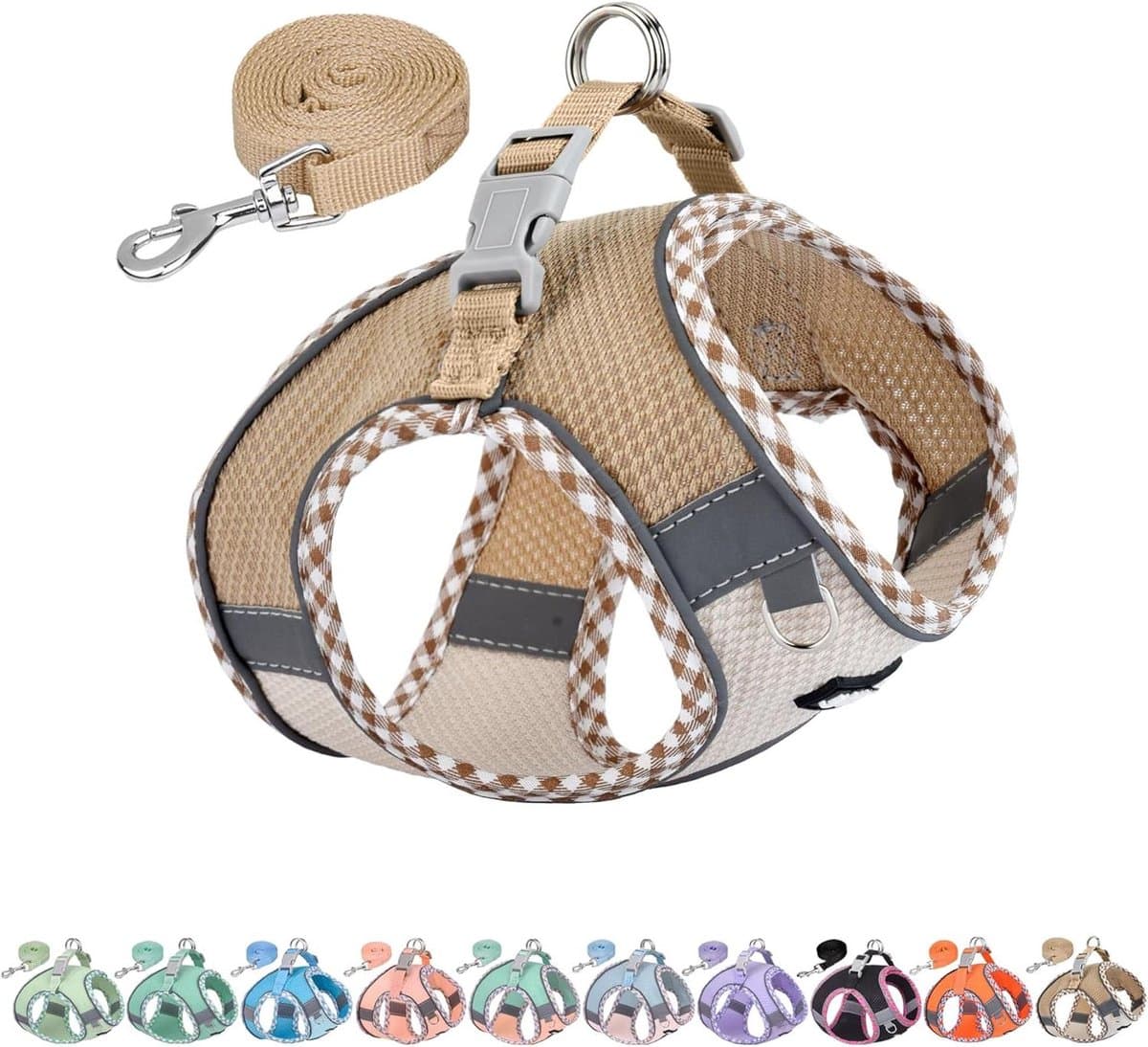 Honden Tuigje - Veilig Harnas - Comfortabel Wandelen - Anti-Ontsnapping Ontwerp - Maat L - Bruin Beige