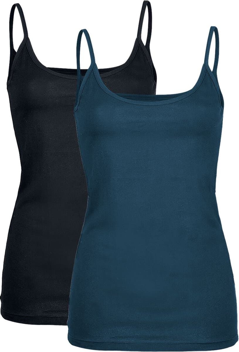 Black Premium by EMP Zwarte en blauwe topjes in een dubbele verpakking - Dames - XL