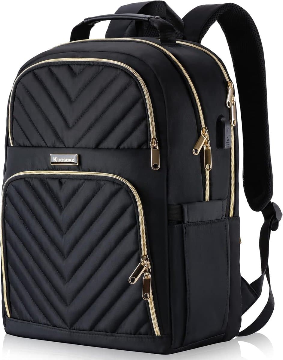 Dames Rugzak 15,6 inch met USB-oplaadaansluiting - Waterdichte School- en Laptoprugzak voor Reizen en Werk