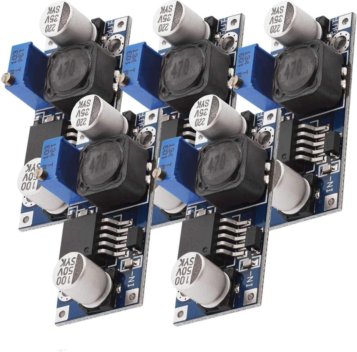 AZDelivery 5 x LM2596S DC-DC Voeding Adapter Step Down Module compatibel met Arduino inclusief E-Book!