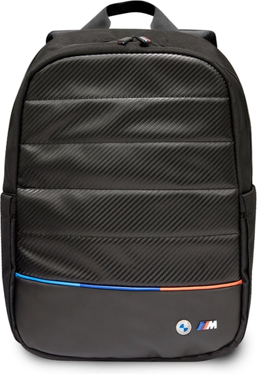 BMW M Carbon Tricolor Rugtas met opbergvakjes (voor toestellen tot 16 Inch) - Zwart