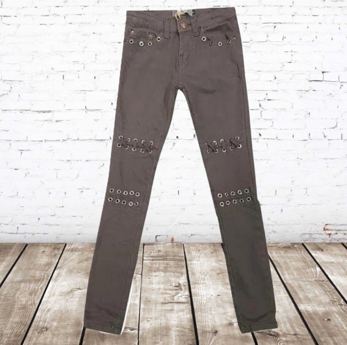 Stoere meisjesbroek met veters -Papillon-98/104-Broek