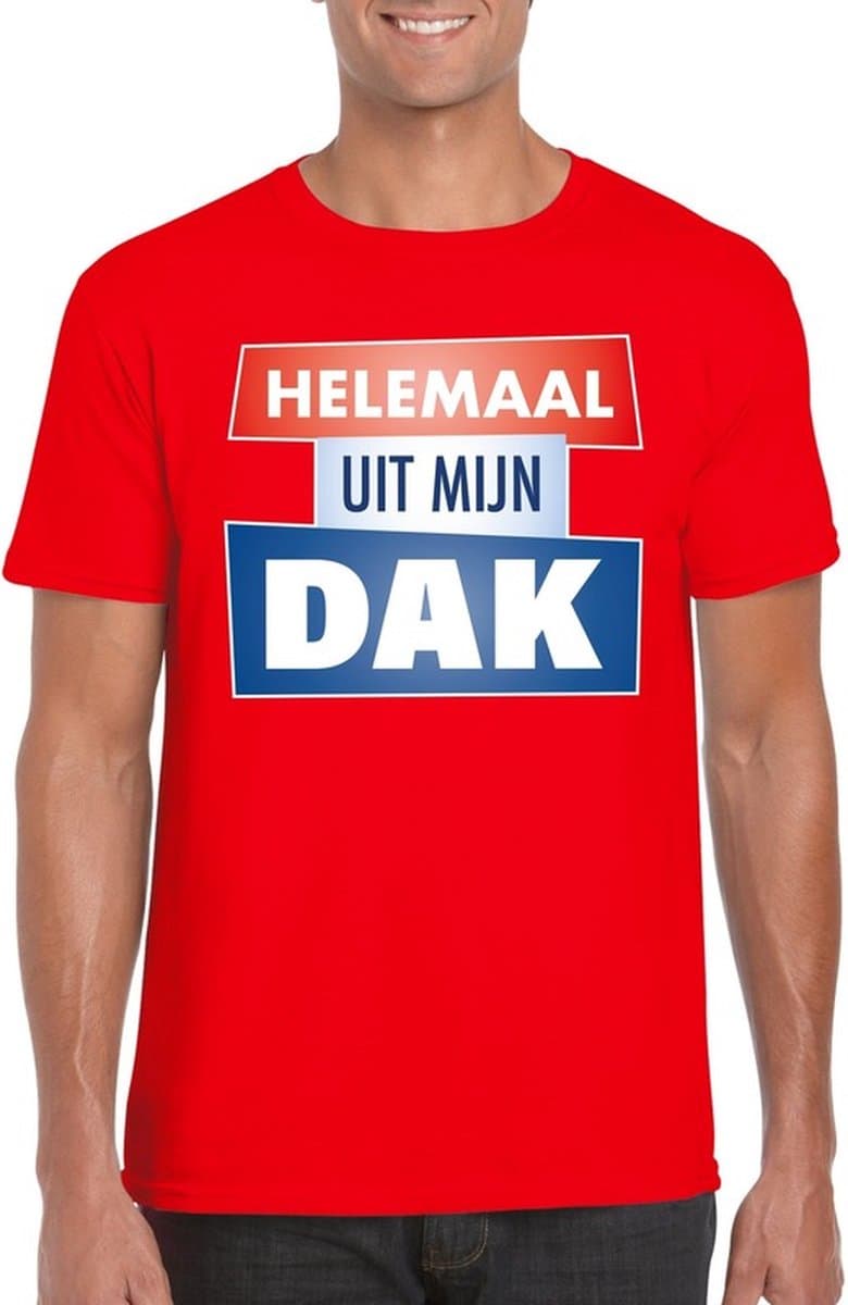 Rood Helemaal uit mijn dak t-shirt voor heren - Party t-shirts XXL