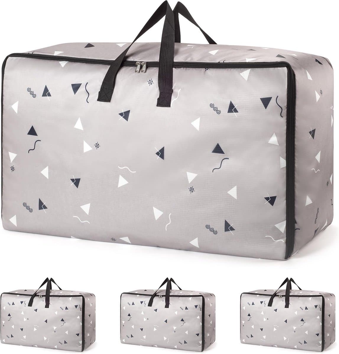 Goodivery ® Set van 4 Grote, Stevige Opbergdozen met Ritsen en Deksel voor Diverse Gebruiken Thuis