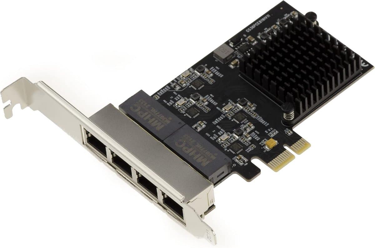 4-Poorts Gigabit Ethernet LAN Controller Kaart PCIe voor Desktop PC 1000 Mbps