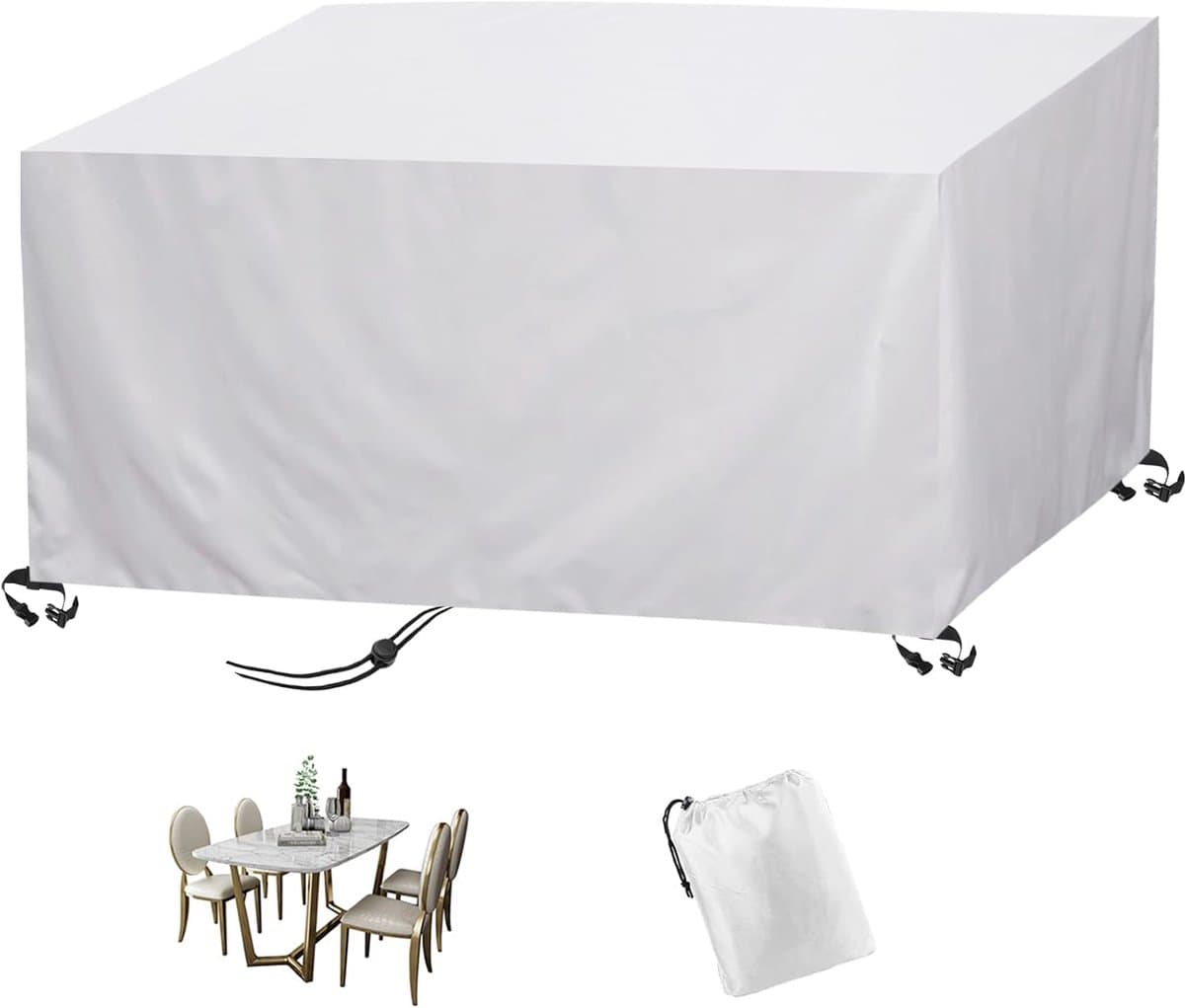 Tuinmeubelhoes - Beschermhoes Meubels - Buiten Bescherming - Waterdicht UV-bestendig - 250x160x135 cm - Zilver