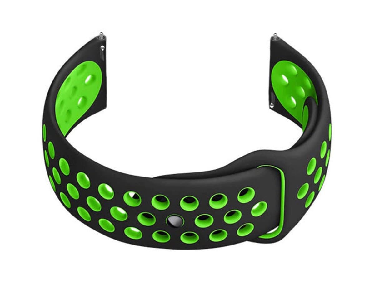 Pacific - Smartwatch Bandje - Zwart/Groen - 22mm