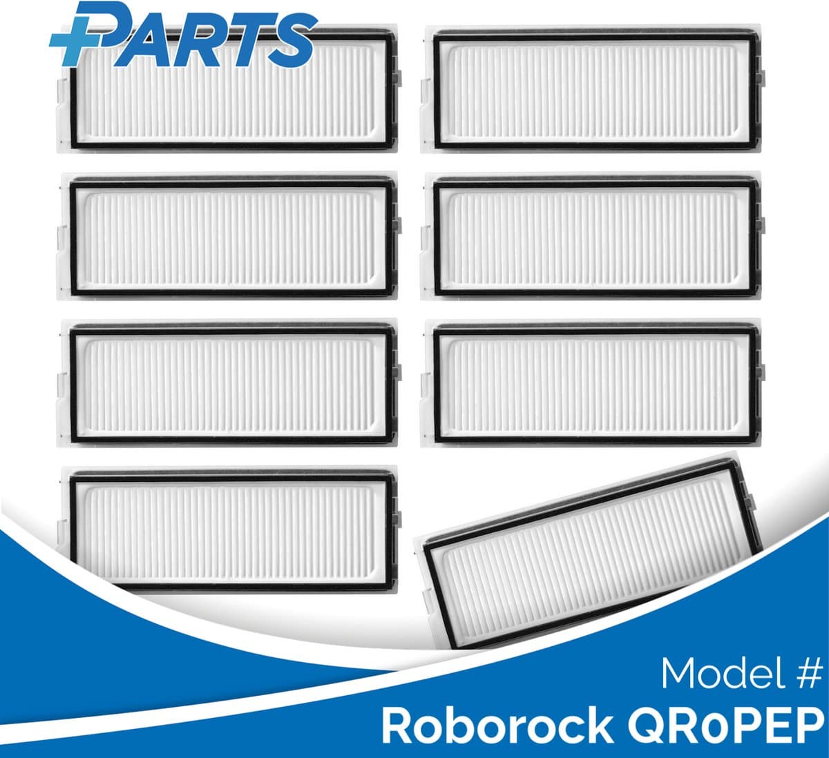 Roborock QR0PEP Filters (8 Stuks, Plus.Parts® alternatief voor 8.02.0296)