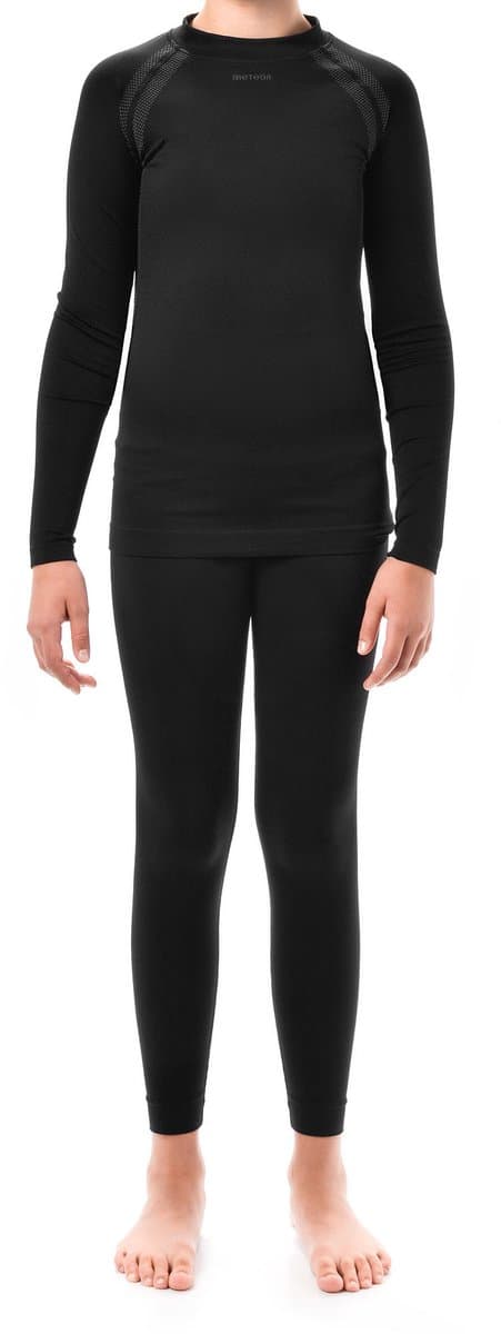 Meteor - Thermisch ondergoed 128/134 - Warmte en comfort voor kinderen - Sportuitrusting - Zwart