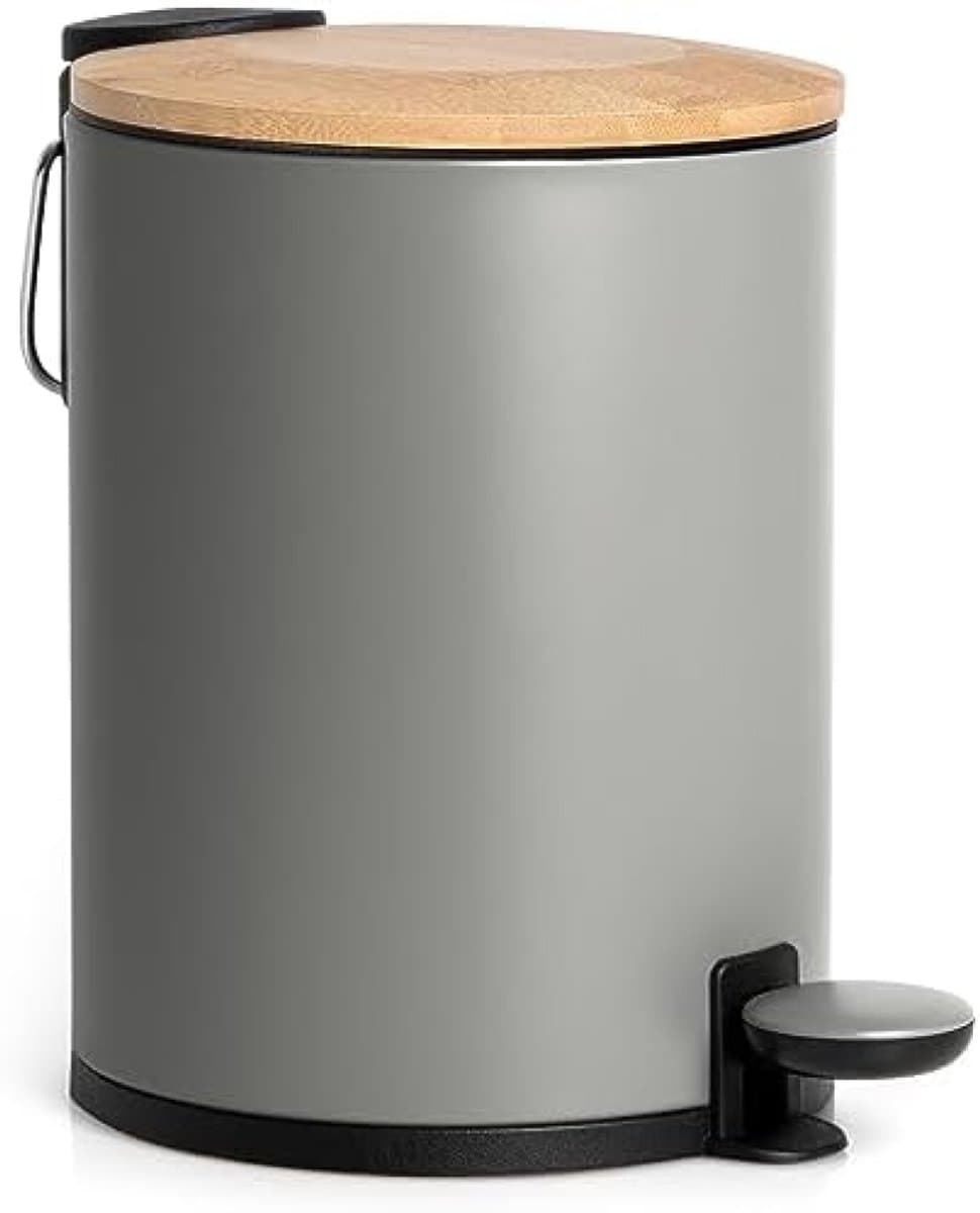 PromoHome Bamboe Prullenbak Badkamer - Zachtsluitend & Slipvast - 3 Liter