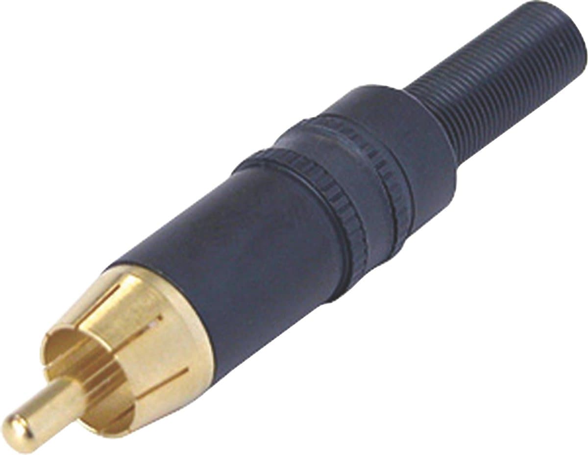 Neutrik vergulde zwarte mannelijke RCA connector