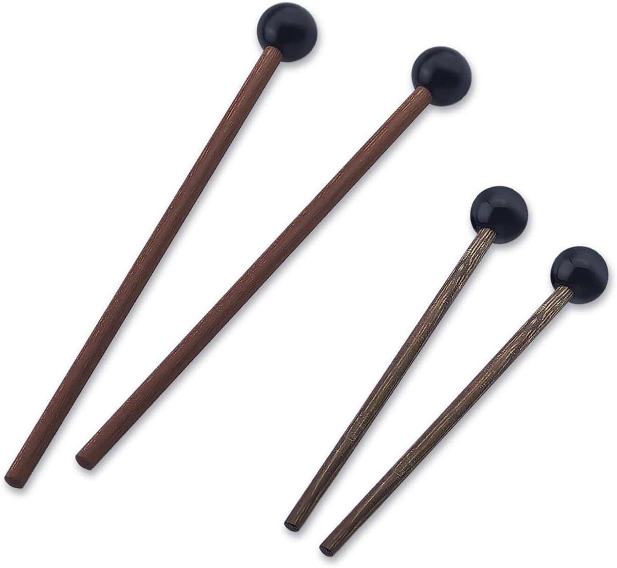 Allecto Plus - Houten Drumsticks Mallet voor Kinderen - Set van 4 - Educatief Speelgoed für Klokkenspel en Xylofoon - Paukenslag en Marimbaklens - Houten Blok Klokken - 21 cm/15 cm