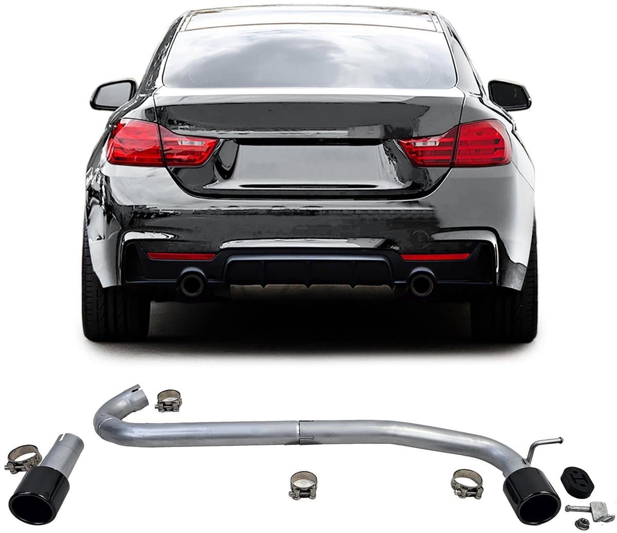 Dubbele Uitlaat + Sierstuk Conversie set Bmw 440i Sport Look Geschikt Voor BMW 4 Serie F32/F33/F36 (2013–2021)