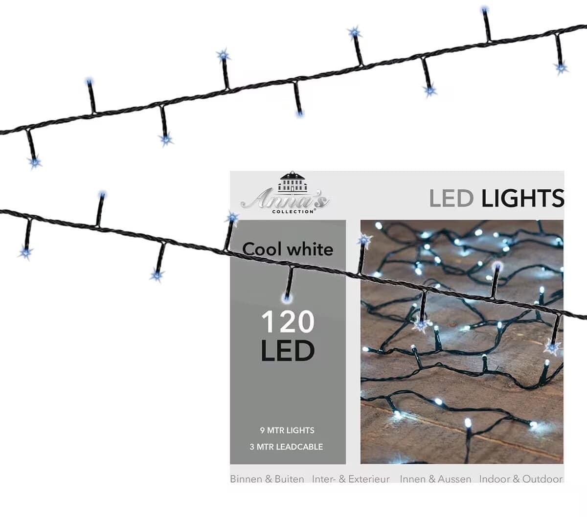 Anna's Collection Kerstverlichting met Trafo - 120 LED's - 9 meter - Koel Wit