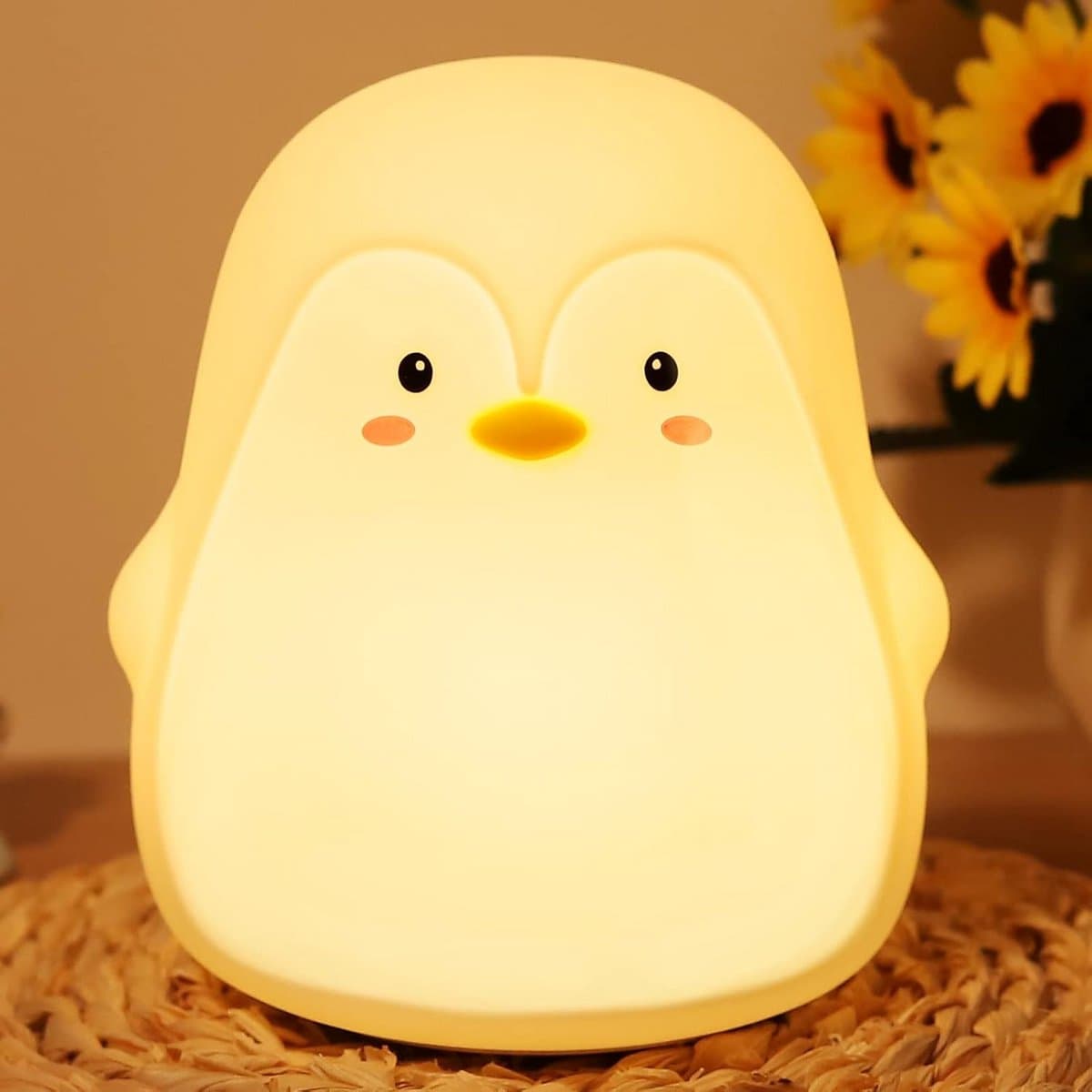 Nachtlampje Pinguïn voor Kinderen - 7 Kleur Veranderende USB Oplaadbare Verlichting