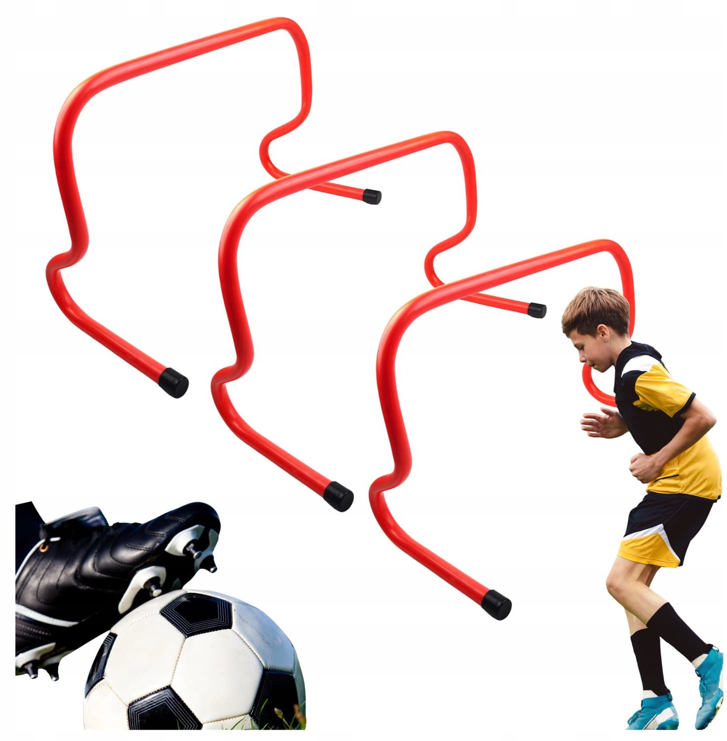 Merkloos Trainingspylonen Voetbal 30cm - Set van 3