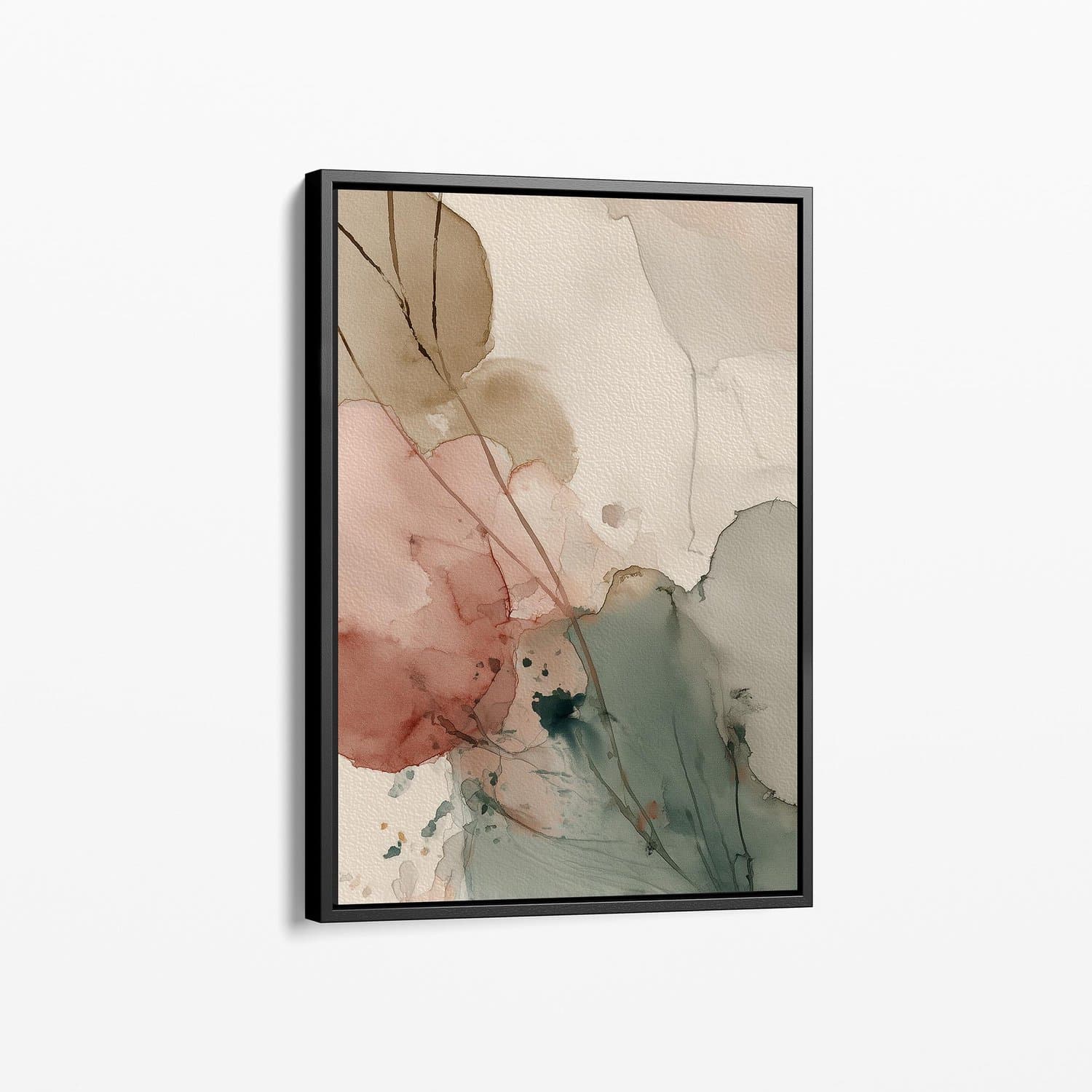 Aquarel tinten harmonie - Schilderij op Dibond met Zwarte Baklijst 100x150 cm - Wanddecoratie op Aluminium Dibond