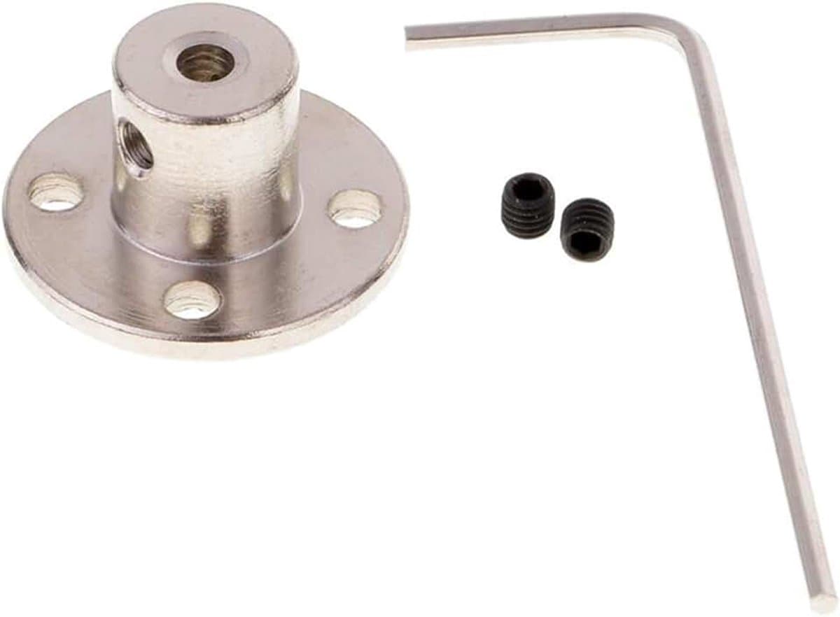 Flenskoppelingen, motorgeleidekoppeling, 1 STUKS Hoge Hardheid Gegalvaniseerd Staal Flens As Koppeling Koppeling Motor Geleiding As As Lager(8mm)