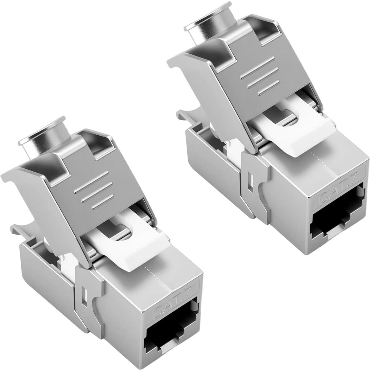 2 stuks CAT 7 Keystone RJ45 module-bus voor CAT7 CAT6 CAT6a, gereedschaploze LSA, 10 Gbps overdracht, volledig - ShopVlot