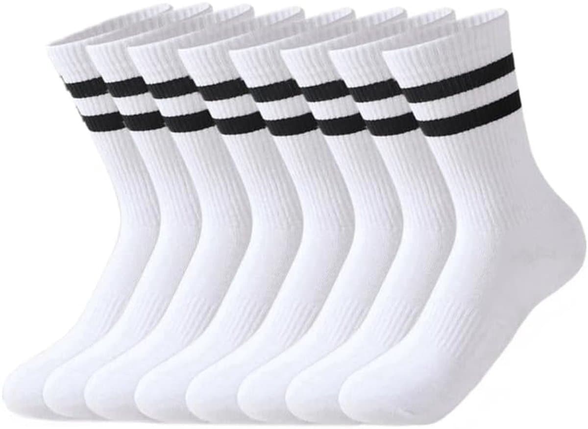 Sportsokken, uniseks, katoenen sportsokken, ademende crew-sokken, tennissokken, sneakersokken, werksokken voor dames en heren