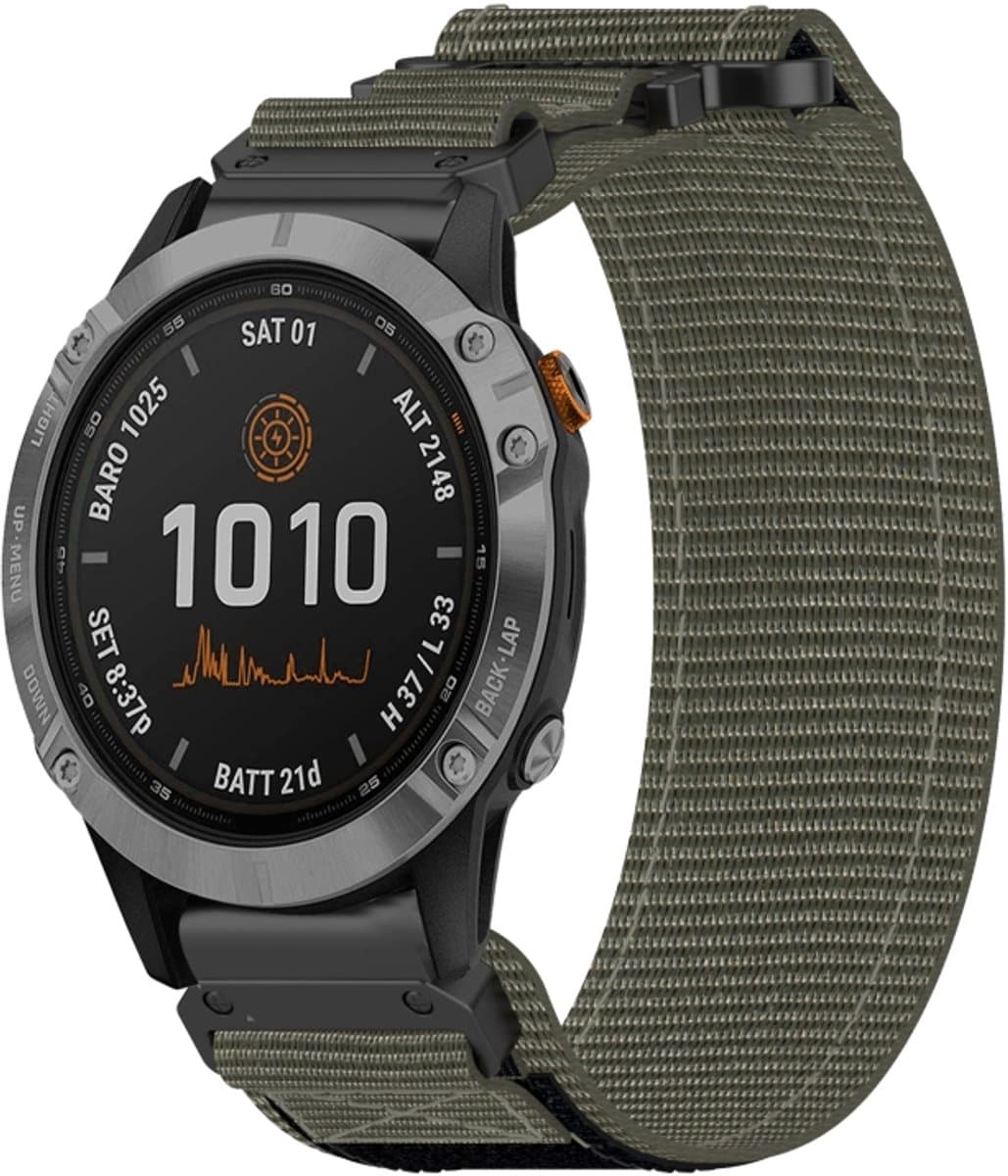 Voor Garmin Fenix 7 22 mm nylon klittenbandsluiting horlogeband (grijs)