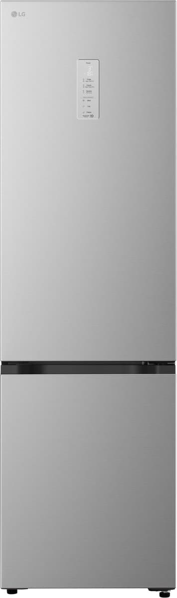 LG GBBS525CPY Koel-vriescombinatie 375L - Zilver - Energieklasse C - DoorCooling voor gelijkmatige koeling - Fresh Balancer voor optimale versheid - Stille Smart Inverter Compressor - AI functies zonder wifi - ThinQ wifi bediening