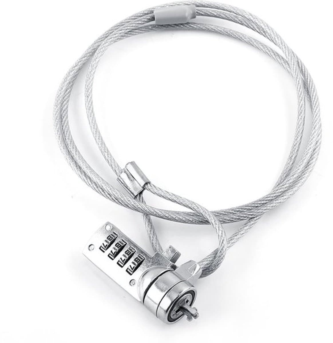 Veiligheidsslot 90 Graden Draaischarnier - Laptopbeveiligingsslot - Kabel met Wachtwoord - 4-Cijferige Resetbare Functie - Gecoat Staal - Lengte 110 cm - Laptopslot