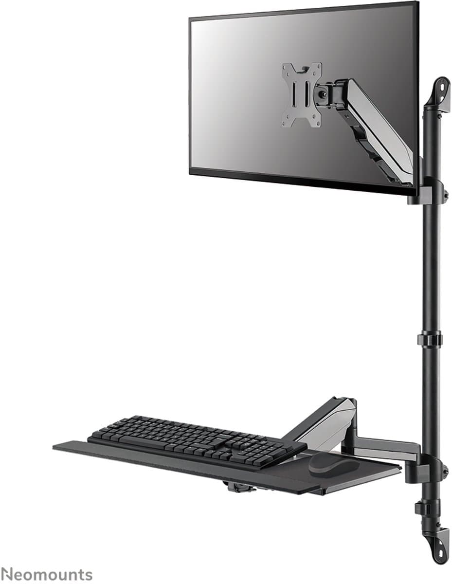 Neomounts WL90-325BL1 Zit-sta werkstation wand - 17-32" - 1-9 kg (curved 6 kg) - gasveer - zwart