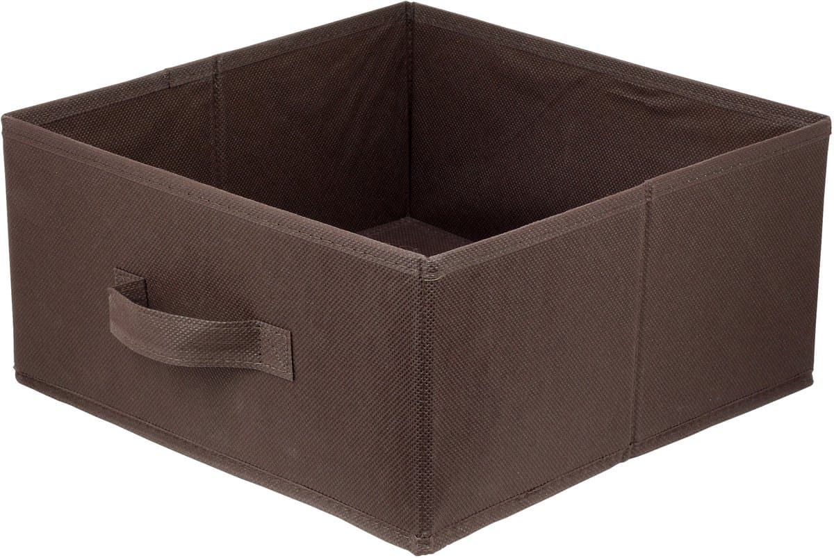 LAVITA® Opbergmand Textiel - 31x31x15 Donkerbruin - 1 stuk - Opbergbox Kast Organizer Opbergdoos - Kastlade Verdeler Voor Kleding Ondergoed Badkamer Kledingkast - Vouwdoos Stoffen Doos Opbergdozen