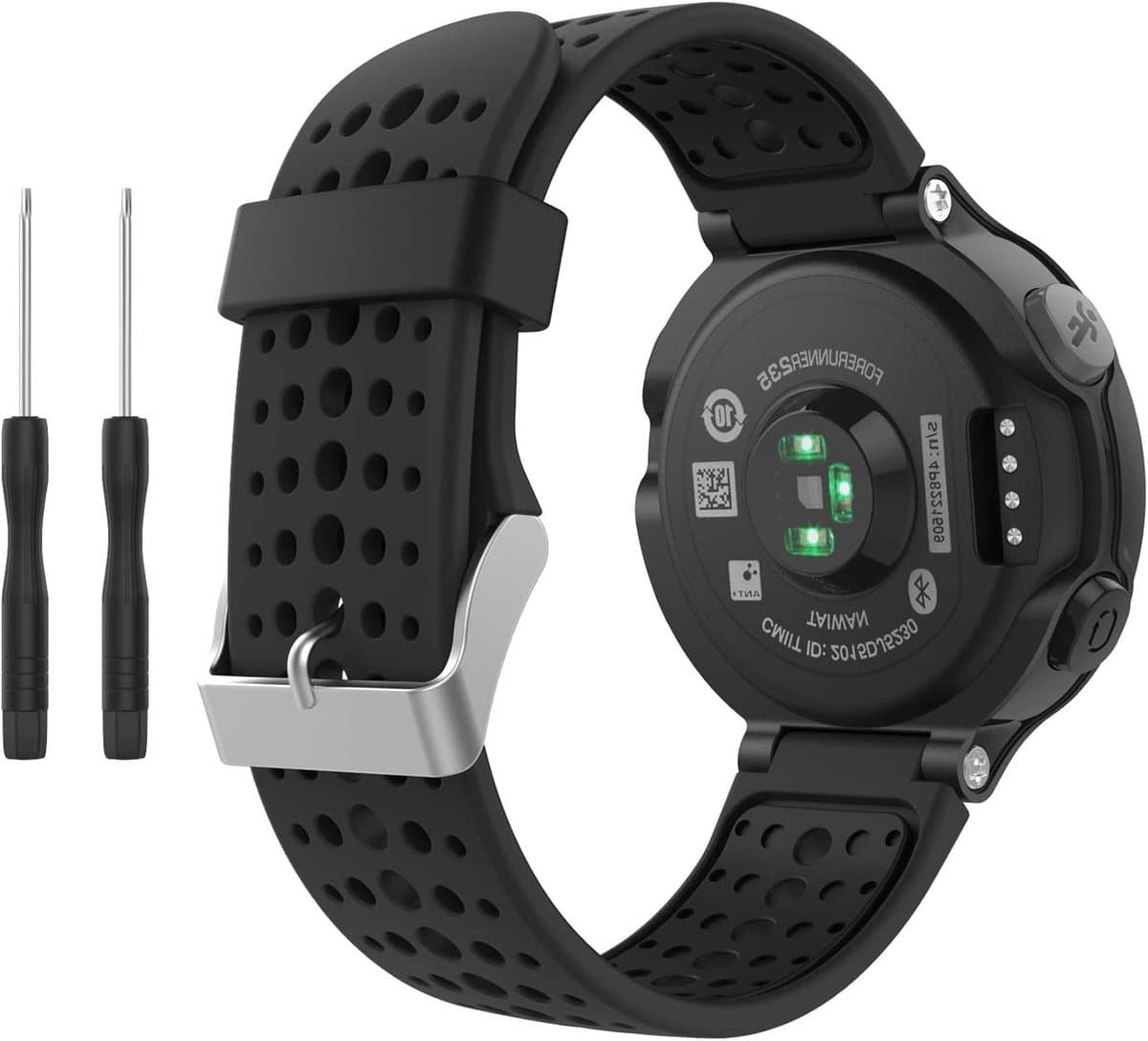 Zachte siliconen vervangband voor Garmin Forerunner 235, 220, 230, 620, 630, 735XT - Ademend en comfortabel ontwerp voor sport en dagelijks gebruik