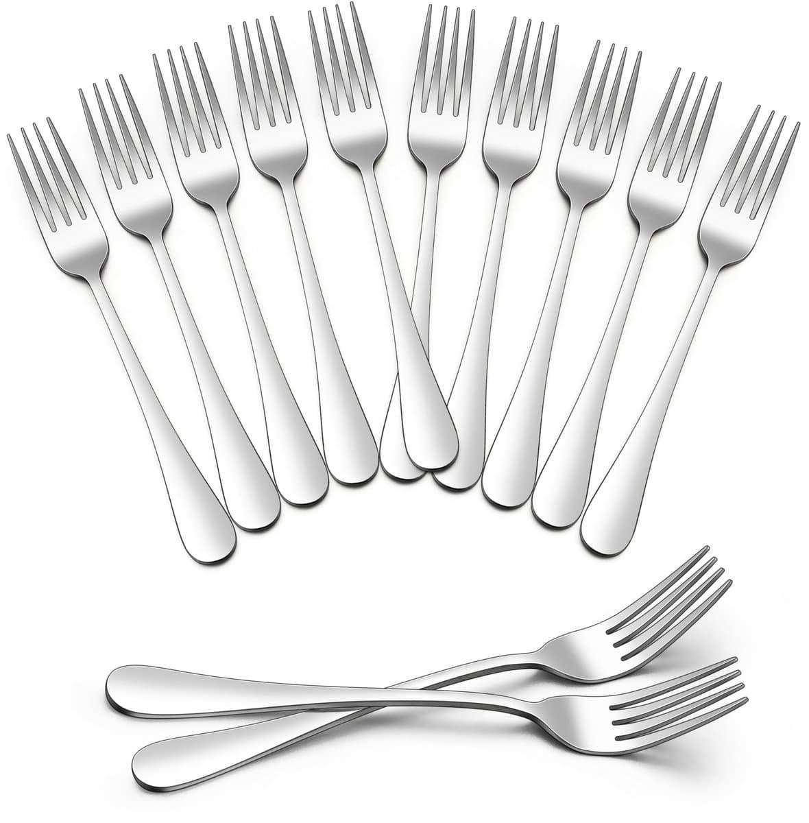 ZEYNOMAX- Tafelvorken 20 cm - 12 Stuks - Roestvrij Staal - Elegant Design - Vaatwasmachinebestendig - Gladde Randen - Eetvorken