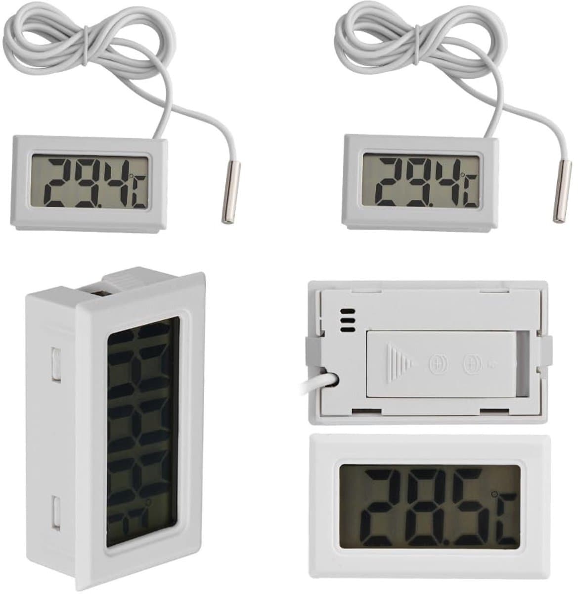 Dailygoody - Digitale Thermometer - LCD-display - Lange sonde - Temperatuurmeter - Geschikt voor Koelkast en Aquarium - Mini formaat