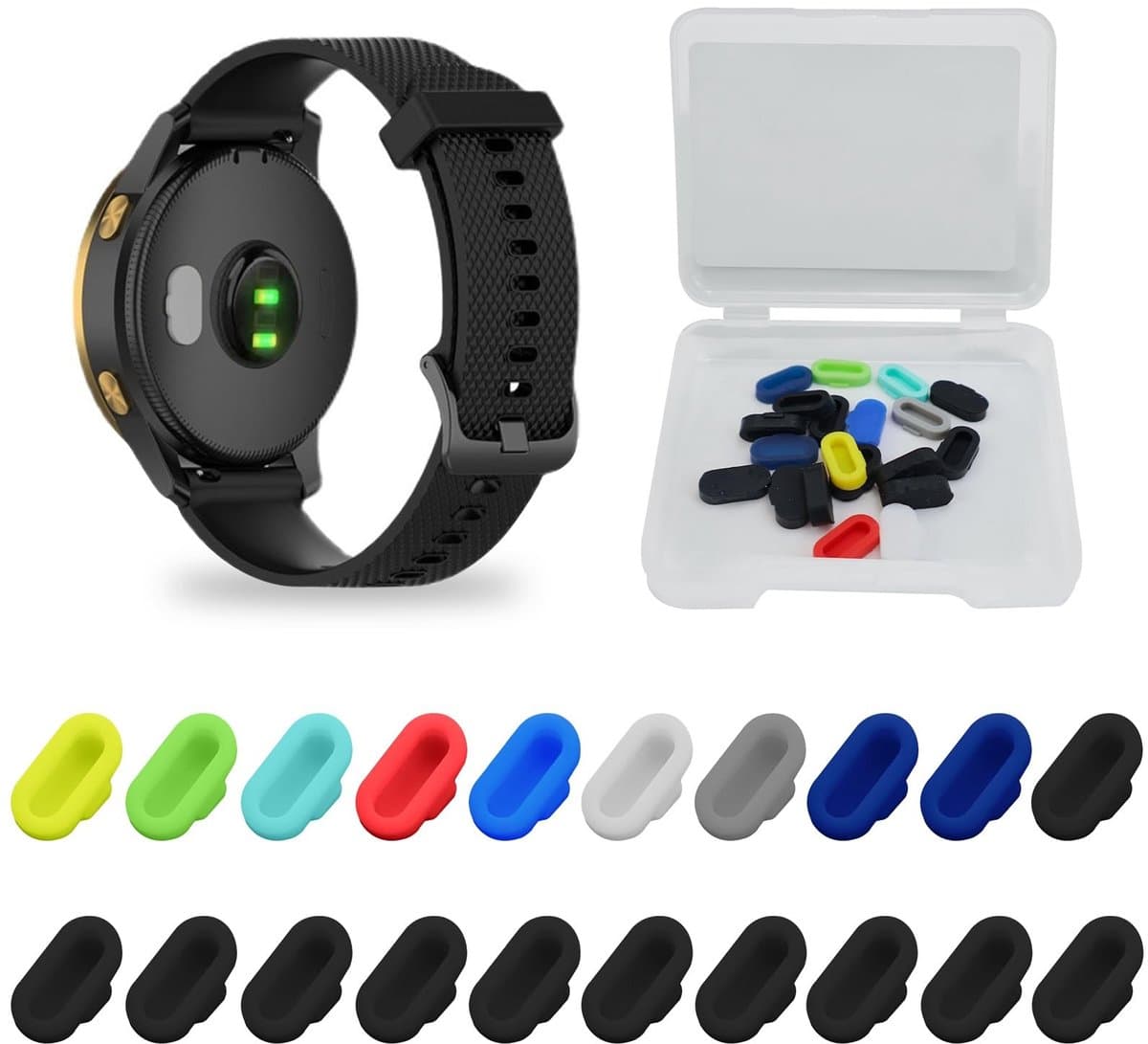 VT Goods - Siliconen Oplaadaansluiting - Stofstekker - Meerkleurig - Bescherming - Voor Garmin - Geschikt voor Fenix, Venu, Instinct